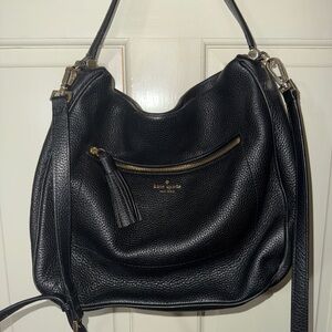 Kate Spade Black Hobo Bag with Gold Hardware